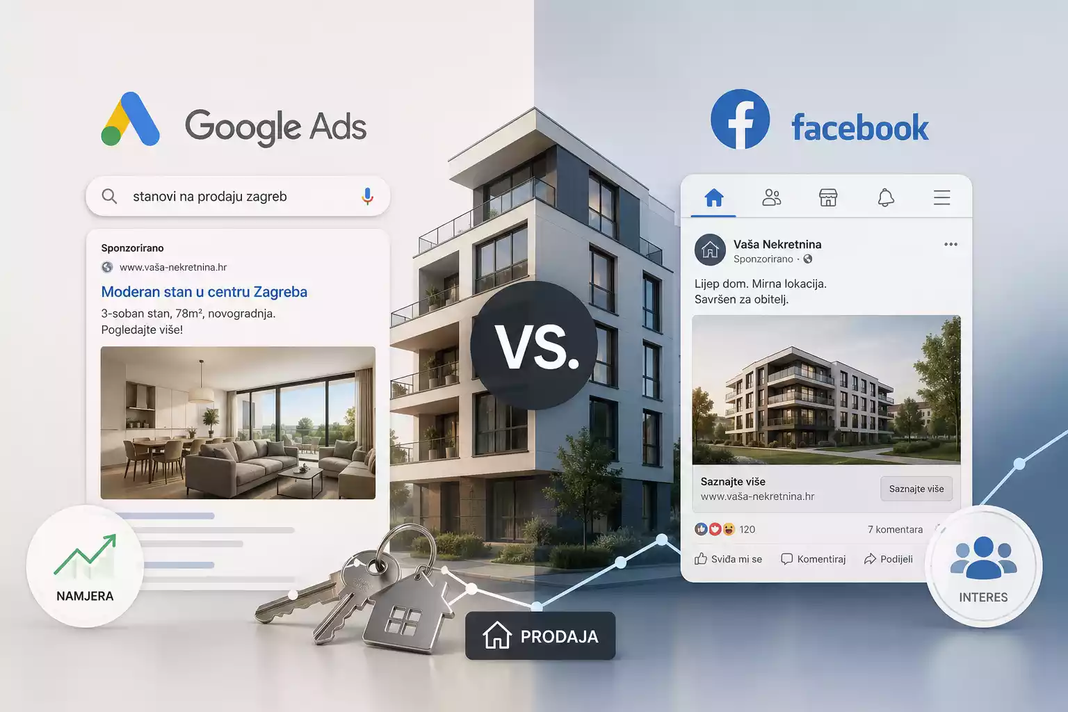 Google Ads vs Facebook za nekretnine
